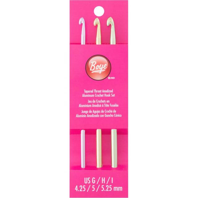 Boye Aluminum Crochet Hook Set - Sizes G6 To I9